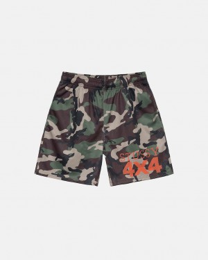 Férfi Stussy 4X4 Mesh Rövid Rövidnadrág Camo Magyarország | QME-9803