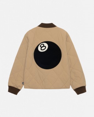 Férfi Stussy 8 Ball Steppelt Liner Jacket Kabát Barna Magyarország | BAG-1640