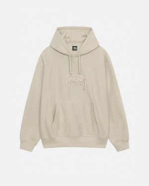 Férfi Stussy Basic Applique Hood Pulóverek Khaki Magyarország | QNB-7359