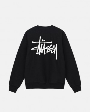 Férfi Stussy Basic Stussy Crew Pulóverek Fekete Magyarország | HSK-7888