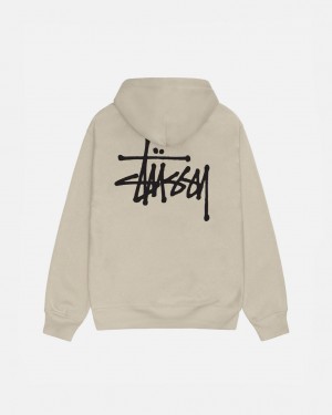 Férfi Stussy Basic Stussy Hood Pulóverek Khaki Magyarország | JUJ-3643