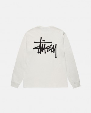 Férfi Stussy Basic Stussy LS Tee Pigment Dyed Póló Bézs Magyarország | QMZ-1602