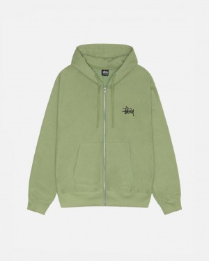 Férfi Stussy Basic Stussy Zip Hood Pulóverek Zöld Magyarország | INZ-9638