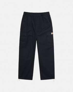 Férfi Stussy Beach Pant Ripstop Cargo Nadrág Fekete Magyarország | JPD-5251