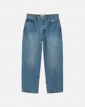 Férfi Stussy Big Ol' Jean Denim Denim Kék Magyarország | SQM-2893