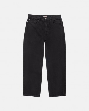 Férfi Stussy Big Ol' Jean Washed Vászon Denim Fekete Magyarország | LWL-8996