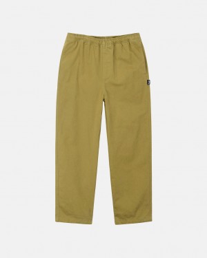 Férfi Stussy Brushed Beach Pant Nadrág Sötétolivazöld Magyarország | SUH-2394