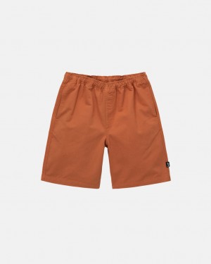 Férfi Stussy Brushed Beach Rövid Rövidnadrág Barna Magyarország | DIC-0283