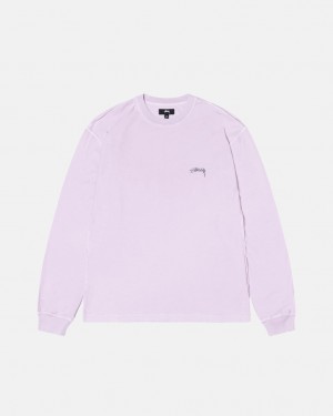 Férfi Stussy Lazy Ls Tee Póló Lila Magyarország | EBG-1552