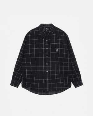 Férfi Stussy Light Weight Classic Shirt Ingek Fekete Magyarország | WQK-6206