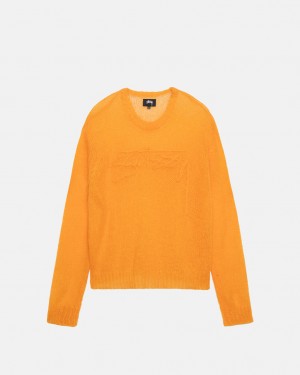 Férfi Stussy Loose Knit Pulóver Pulóverek Narancssárga Magyarország | GZF-2067