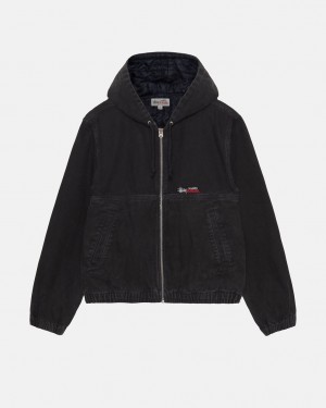 Férfi Stussy Munka Jacket Insulated Vászon Kabát Fekete Magyarország | TUI-1335