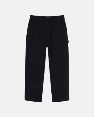 Férfi Stussy Munka Pant Vászon Nadrág Fekete Magyarország | JZY-6212