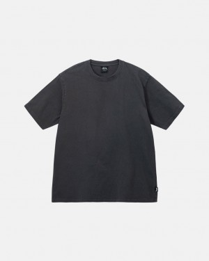 Férfi Stussy Pigment Dyed Crew Póló Fekete Magyarország | JET-3722