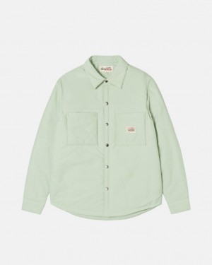 Férfi Stussy Párnázott Tech Over Shirt Ingek Zöld Magyarország | PJT-3351