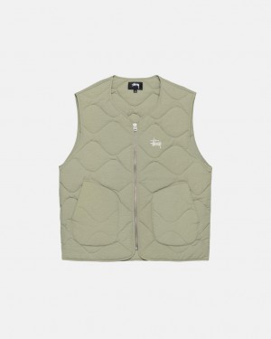 Férfi Stussy Recycled Nejlon Liner Vest Mellény Barna Magyarország | XQD-9792