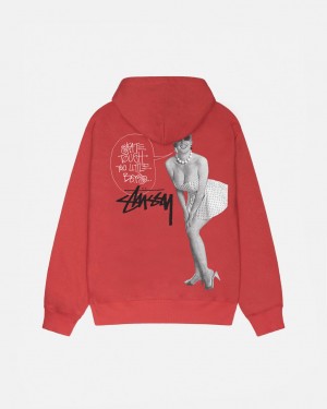 Férfi Stussy Skate Tough Hoodie Kapucnis Pulóver Piros Magyarország | VTE-5630