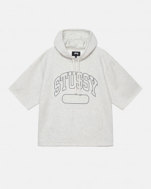 Férfi Stussy Ss Boxy Cropped Hoodie Kapucnis Pulóver Szürke Magyarország | JIC-4385