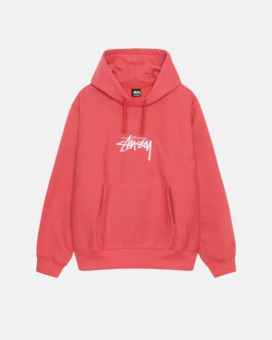 Férfi Stussy Stock Logo Applique Hood Pulóverek Piros Magyarország | UIP-2395