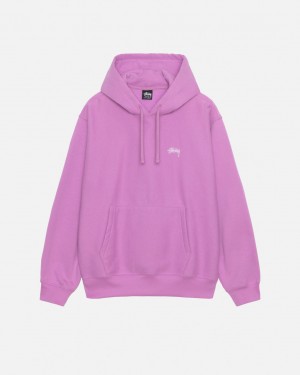 Férfi Stussy Stock Logo Hood Pulóverek Lila Magyarország | VGP-5229