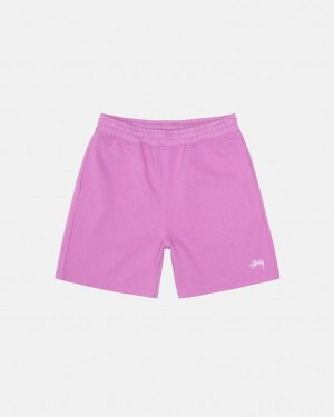 Férfi Stussy Stock Logo Sweatshort Sportnadrág Lila Magyarország | PQH-0626