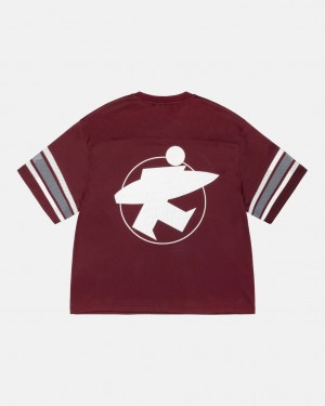 Férfi Stussy Surfman Mesh Football Jersey Felsők Bordó Magyarország | ZVK-7554