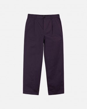 Férfi Stussy Twill Volume Redőzött Trouser Nadrág Lila Magyarország | WIC-1940