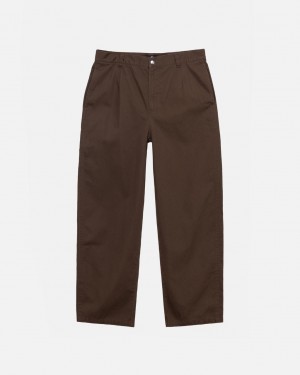 Férfi Stussy Workgear Trouser Twill Nadrág Barna Magyarország | TSU-7410