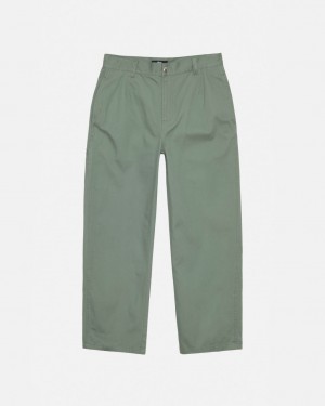 Férfi Stussy Workgear Trouser Twill Nadrág Zöld Magyarország | WEY-1084