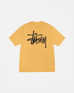 Női Stussy Basic Stussy Tee Pigment Dyed Póló Sárga Magyarország | GXE-4898