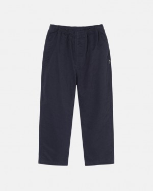 Női Stussy Beach Pant Brushed Pamut Nadrág Sötétkék Magyarország | NCM-6653