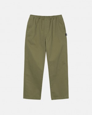 Női Stussy Beach Pant Brushed Pamut Nadrág Olivazöld Magyarország | YSJ-0597