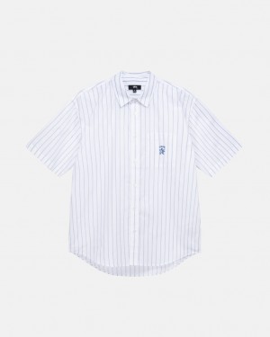 Női Stussy Boxy Csíkos Shirt Ingek Fehér Magyarország | MDL-7392