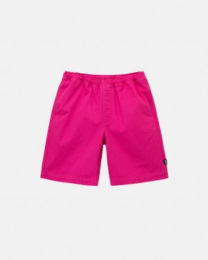 Női Stussy Brushed Beach Rövid Rövidnadrág Rózsaszín Magyarország | XQG-3907