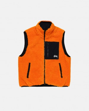 Női Stussy Sherpa Reversible Vest Mellény Sárga Magyarország | XZF-8370