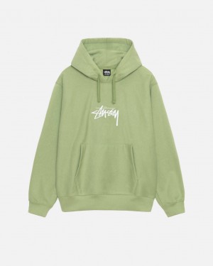 Női Stussy Stock Logo Applique Hood Pulóverek Zöld Magyarország | QVS-2815