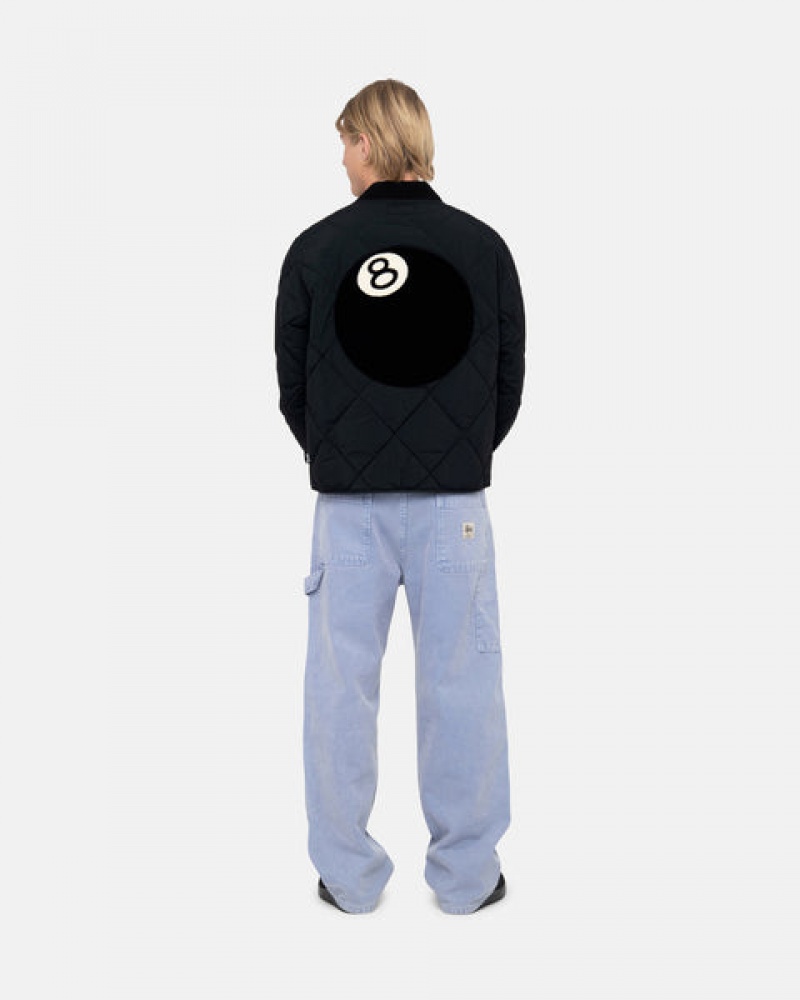 Férfi Stussy 8 Ball Steppelt Liner Jacket Kabát Fekete Magyarország | NVY-6812