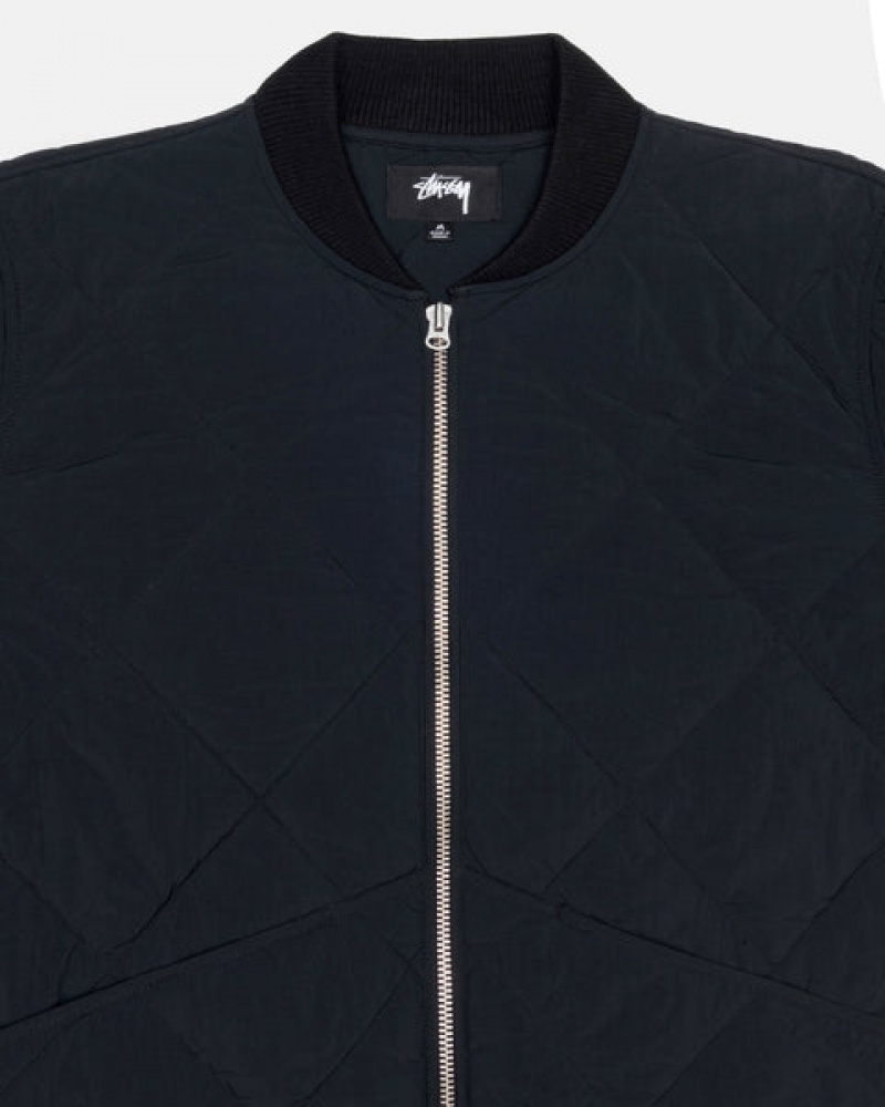 Férfi Stussy 8 Ball Steppelt Liner Jacket Kabát Fekete Magyarország | NVY-6812