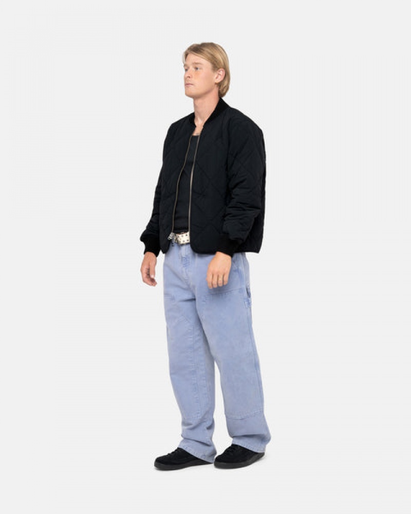 Férfi Stussy 8 Ball Steppelt Liner Jacket Kabát Fekete Magyarország | NVY-6812