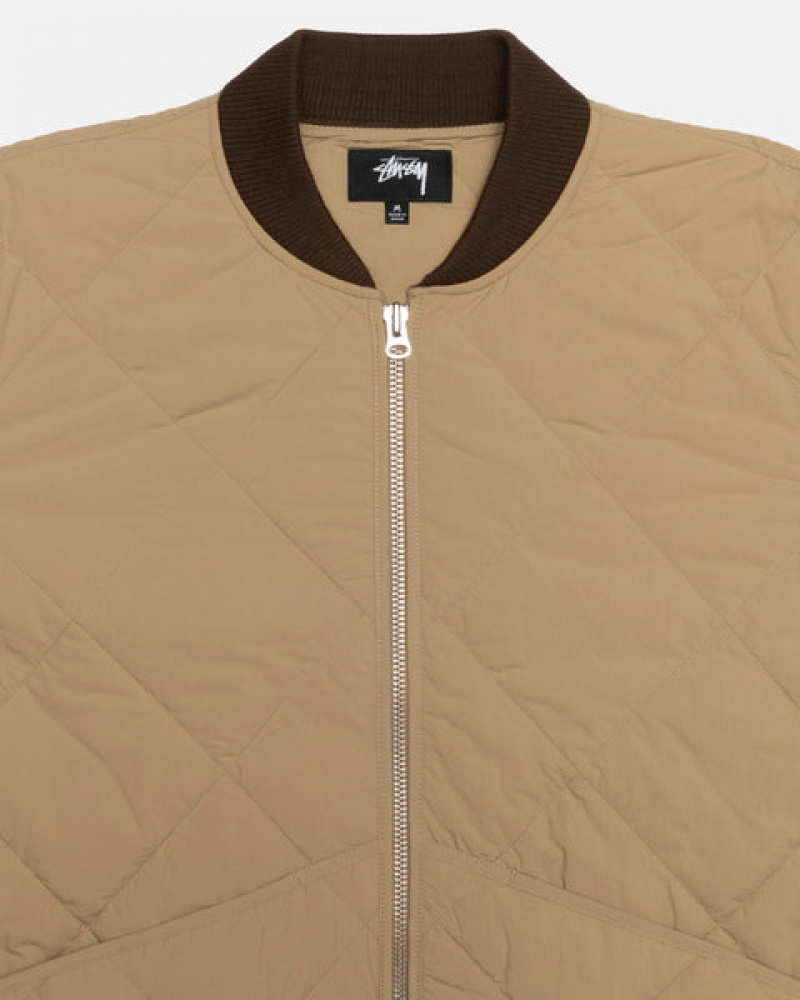 Férfi Stussy 8 Ball Steppelt Liner Jacket Kabát Barna Magyarország | BAG-1640