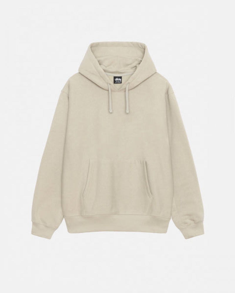 Férfi Stussy Back Hood Applique Hood Pulóverek Khaki Magyarország | KSV-8917