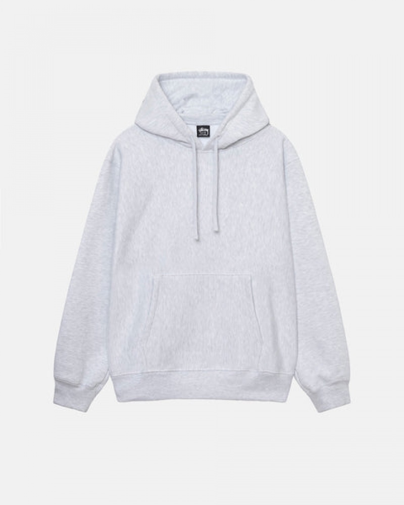 Férfi Stussy Back Hood Applique Hoodie Kapucnis Pulóver Szürke Magyarország | KJT-2448