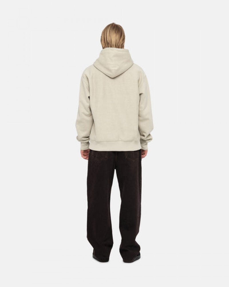 Férfi Stussy Basic Applique Hood Pulóverek Khaki Magyarország | QNB-7359