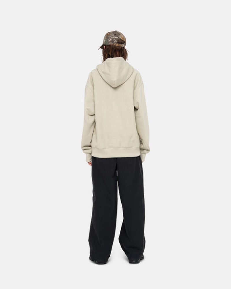 Férfi Stussy Basic Applique Hood Pulóverek Khaki Magyarország | QNB-7359