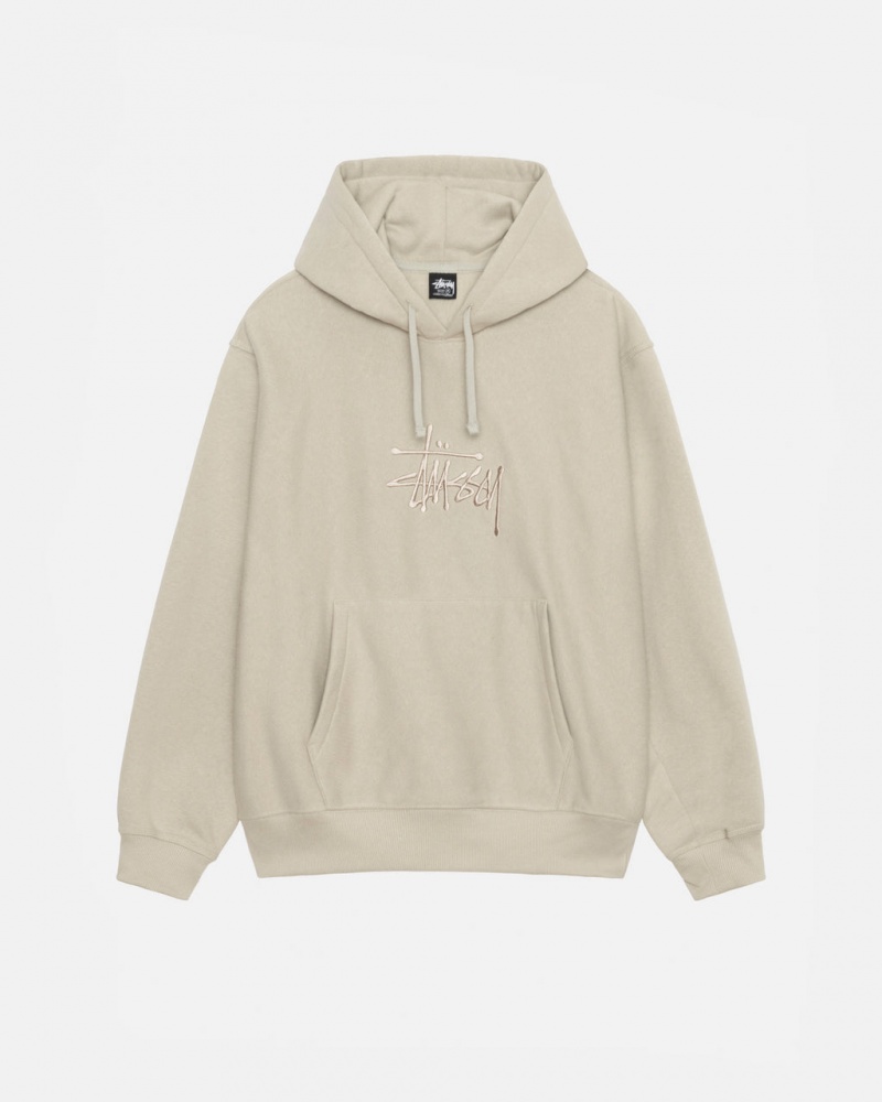 Férfi Stussy Basic Applique Hood Pulóverek Khaki Magyarország | QNB-7359