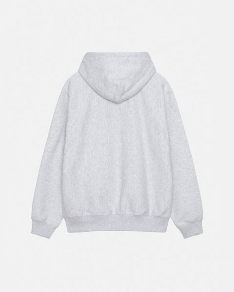 Férfi Stussy Basic Applique Hoodie Kapucnis Pulóver Szürke Magyarország | TOO-6848