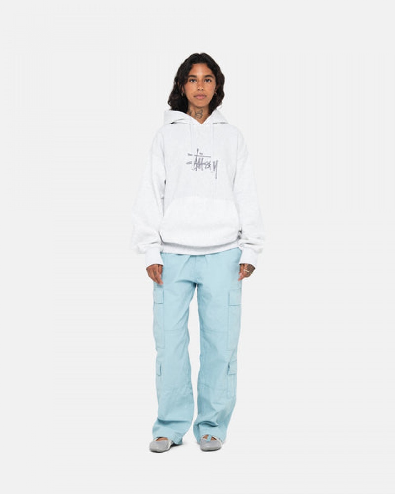 Férfi Stussy Basic Applique Hoodie Kapucnis Pulóver Szürke Magyarország | TOO-6848