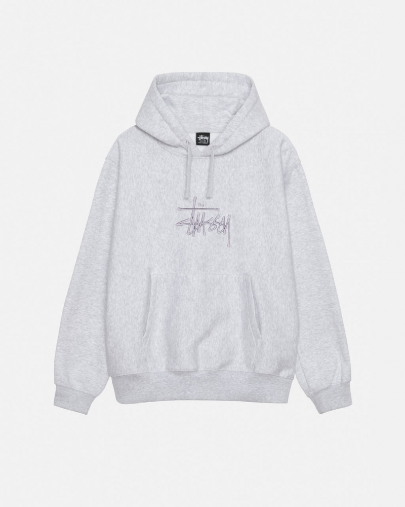 Férfi Stussy Basic Applique Hoodie Kapucnis Pulóver Szürke Magyarország | TOO-6848