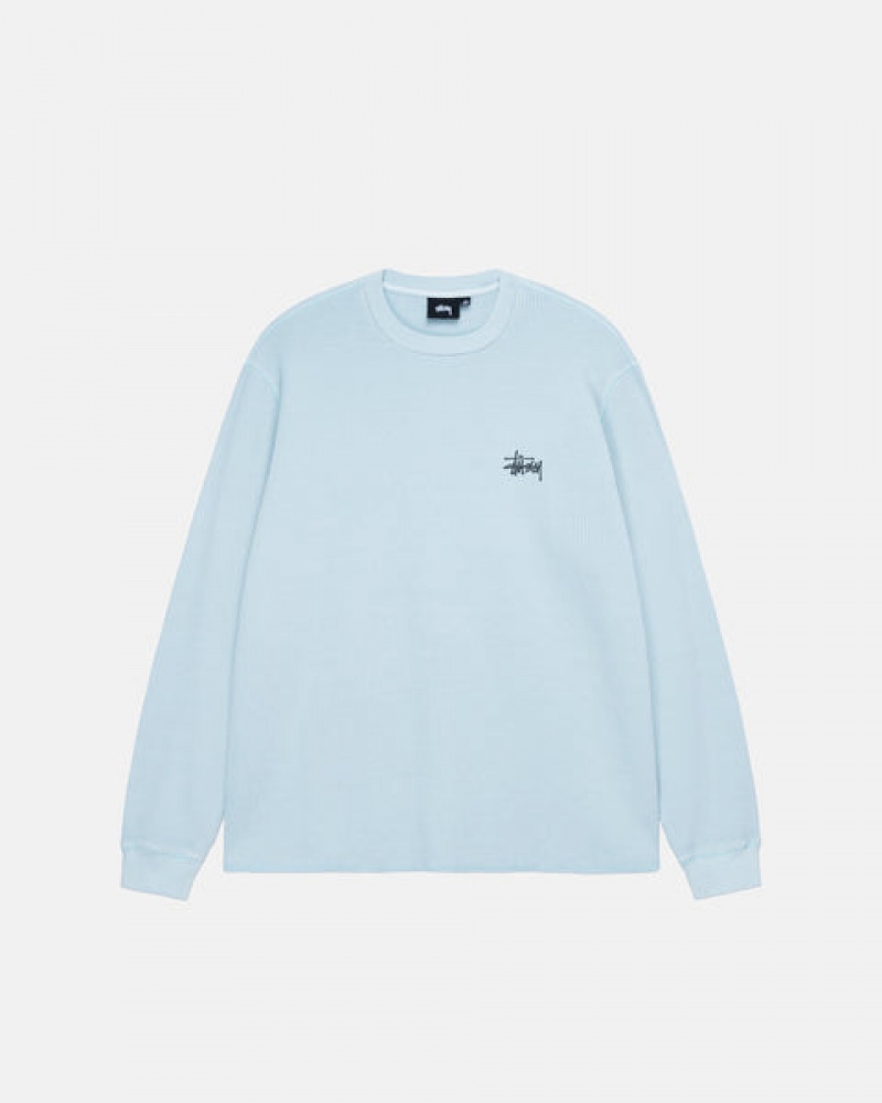 Férfi Stussy Basic Stock Ls Thermal Felsők Világos Kék Magyarország | KZC-6148