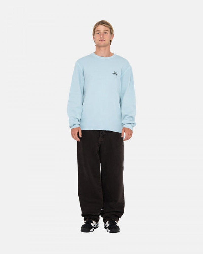 Férfi Stussy Basic Stock Ls Thermal Felsők Világos Kék Magyarország | KZC-6148